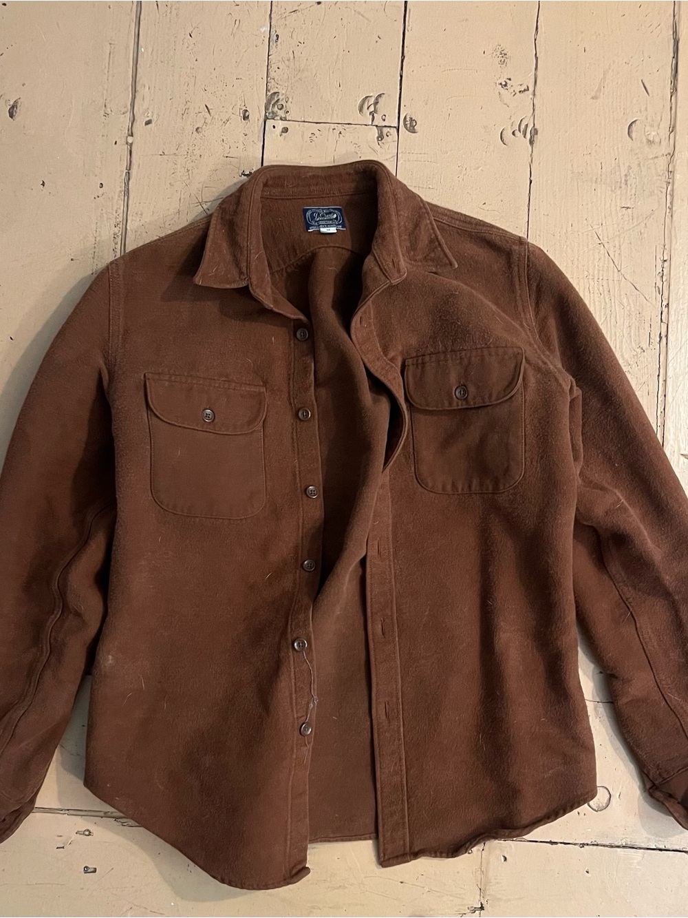 J. Crew Men's heavy chamois Button-Up Shirt Jacket